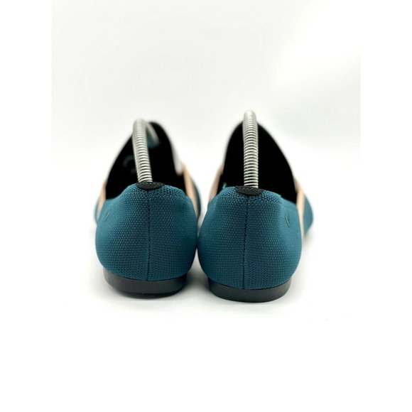 Vivala Shoes Women Size Size 10 Pointed-Toe V-Cut Flats Vienna 2.0 Teal Tan - Picture 6 of 9